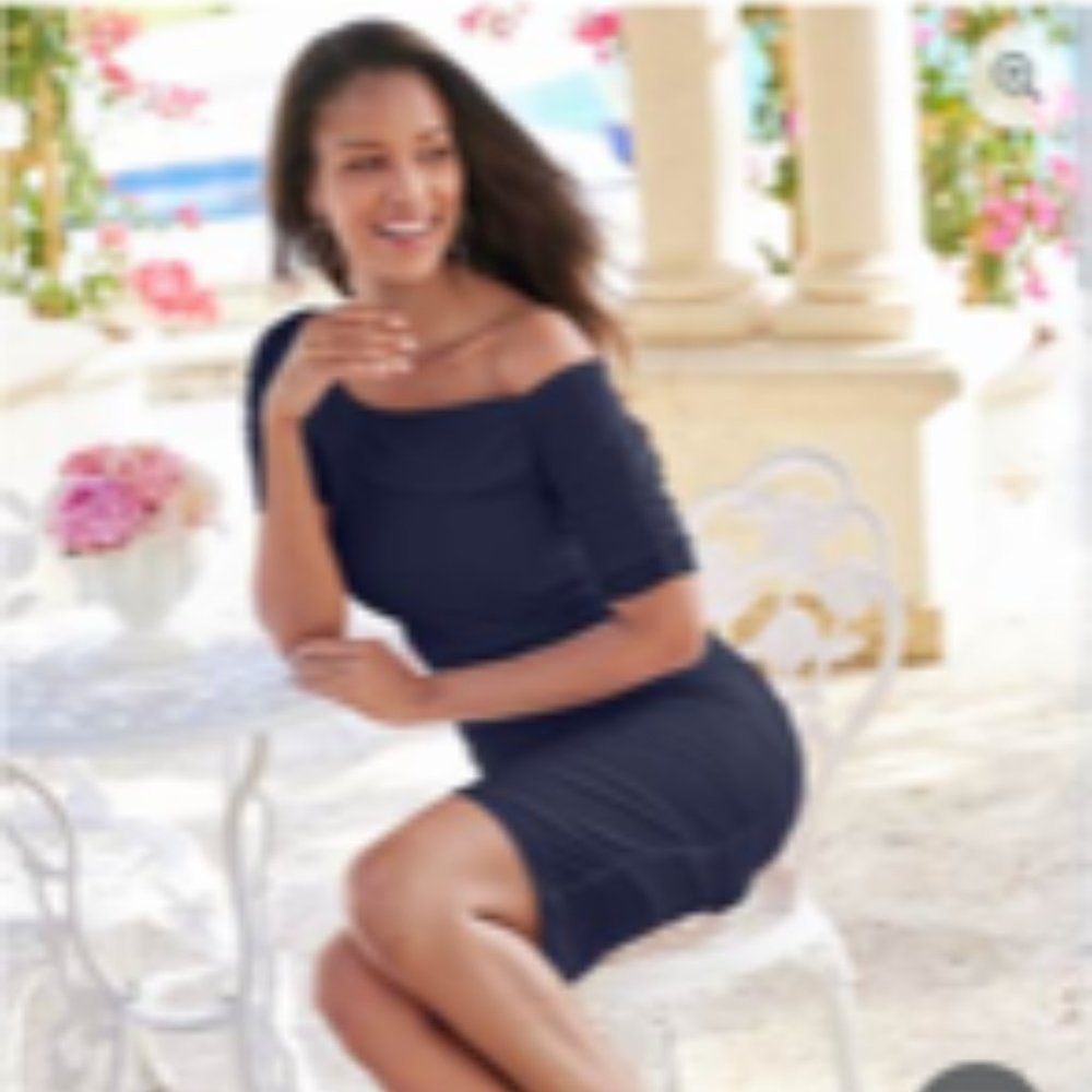 Lulu's Ruched Mesh Bodycon Dress - Navy M
